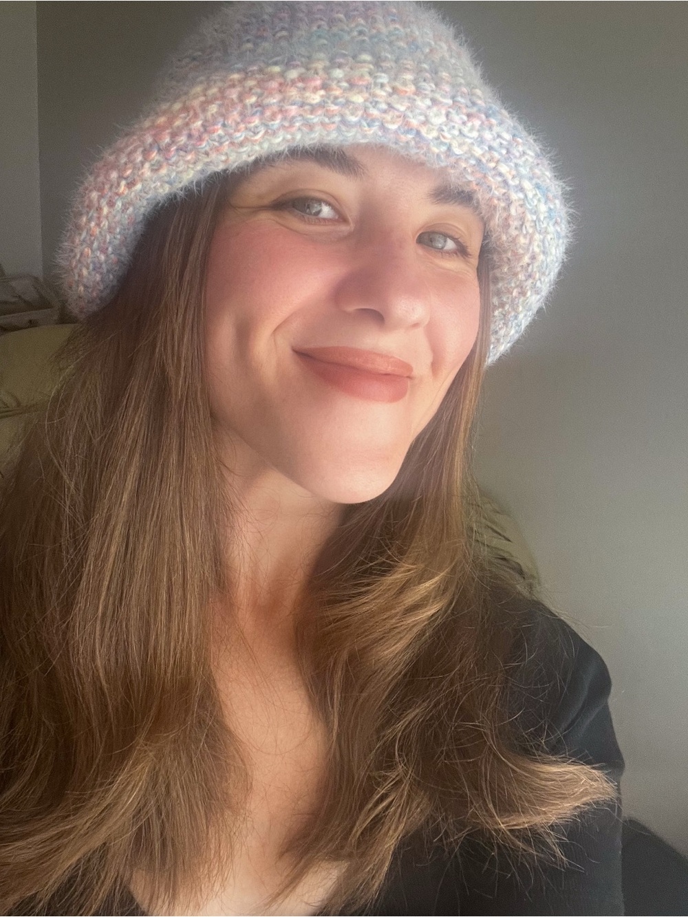 Urban Outfitters Pastel Multi-Color Knit Bucket Hat